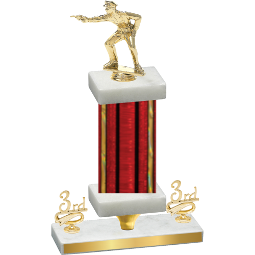 Premium Single Red Glacier Third Place Shooter Trophy