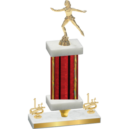 Premium Single Red Glacier First Place Skater Trophy