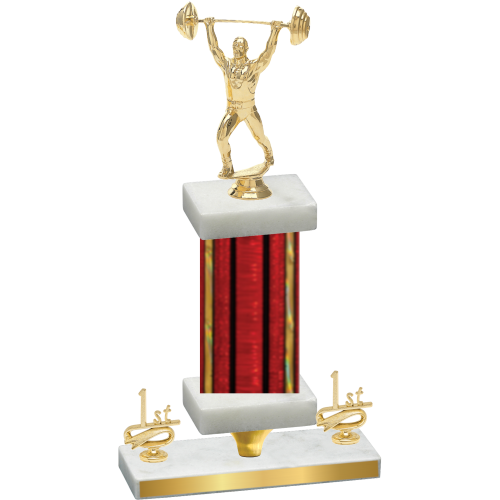 Premium Single Red Glacier First Place Weights Trophy