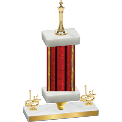 Premium Single Red Glacier First Place Chess Trophy