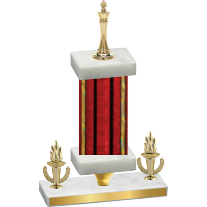 Premium Single Red Glacier Victory Chess Trophy