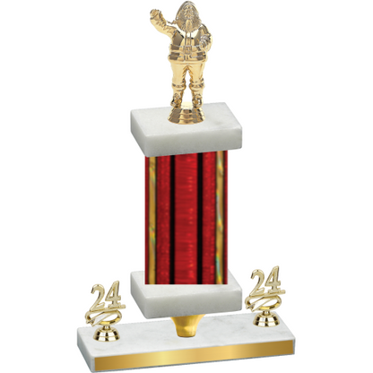 Premium Single Red Glacier Year Holiday Trophy