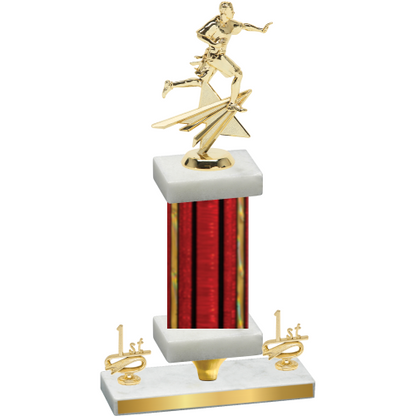 Premium Single Red Glacier First Place Flag Football Trophy