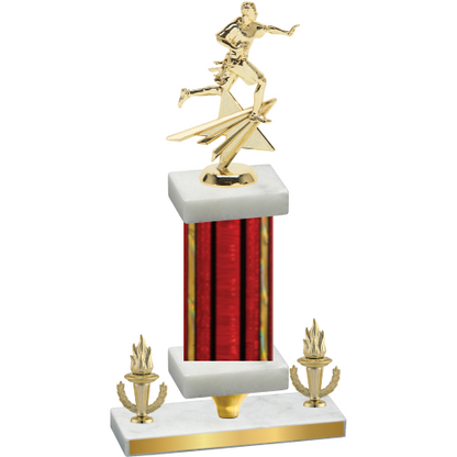 Premium Single Red Glacier Victory Flag Football Trophy