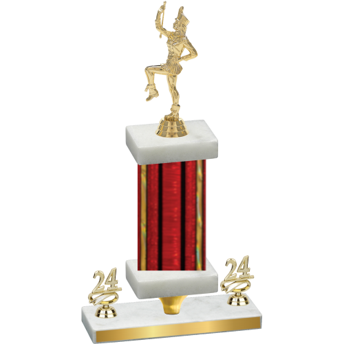 Premium Single Red Glacier Year Majorette Trophy