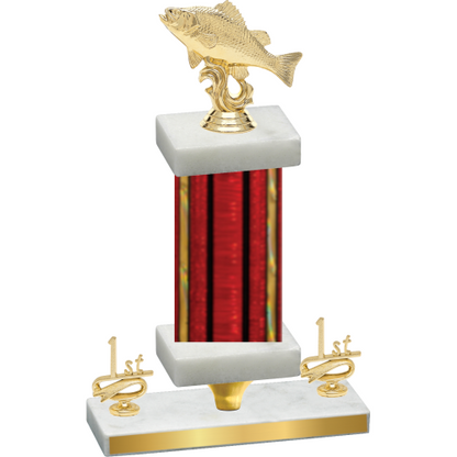 Premium Single Red Glacier First Place Fishing Trophy