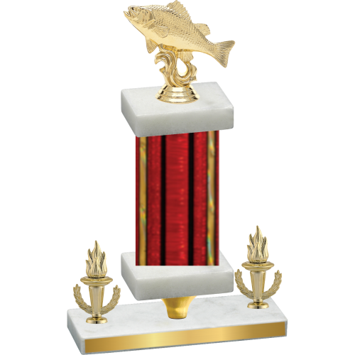 Premium Single Red Glacier Victory Fishing Trophy