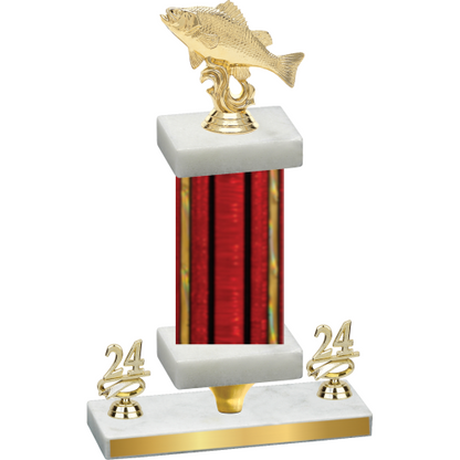 Premium Single Red Glacier Year Fishing Trophy