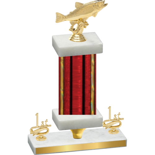 Premium Single Red Glacier First Place Fishing Trophy