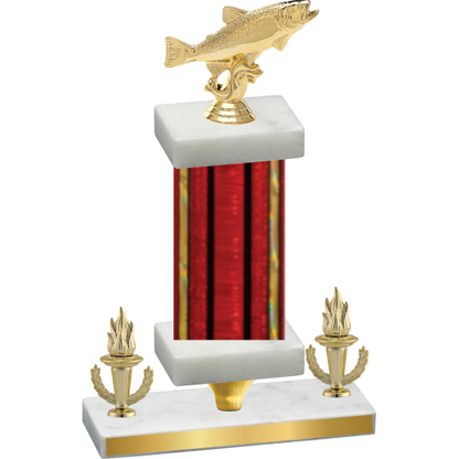 Premium Single Red Glacier Victory Fishing Trophy