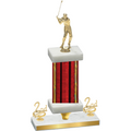 Premium Single Red Glacier Second Place Golf Trophy