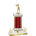 Premium Single Red Glacier Third Place Golf Trophy