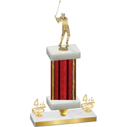 Premium Single Red Glacier Fourth Place Golf Trophy