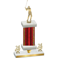 Premium Single Red Glacier Year Golf Trophy