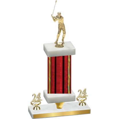 Premium Single Red Glacier Year Golf Trophy