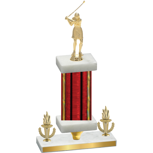 Premium Single Red Glacier Victory Golf Trophy