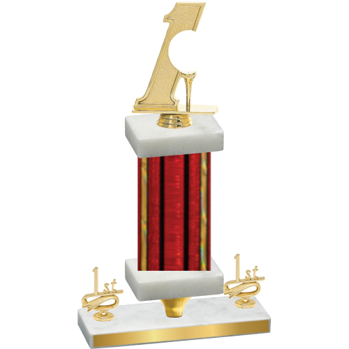 Premium Single Red Glacier First Place Golf Trophy