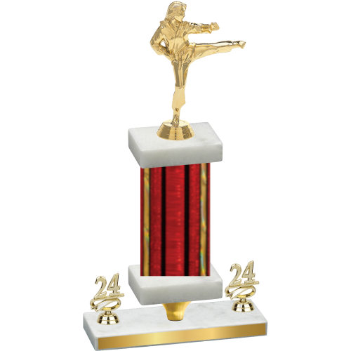 Premium Single Red Glacier Year Karate Trophy