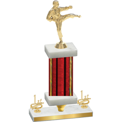 Premium Single Red Glacier First Place Karate Trophy