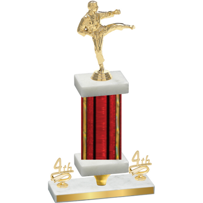 Premium Single Red Glacier Fourth Place Karate Trophy