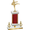 Premium Single Red Glacier Victory Karate Trophy