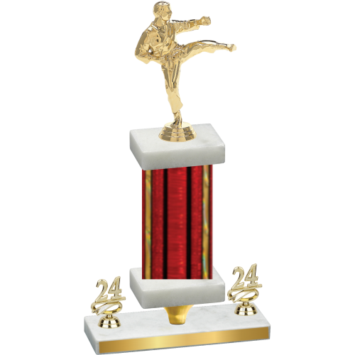 Premium Single Red Glacier Year Karate Trophy