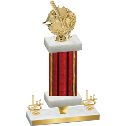 Premium Single Red Glacier First Place Baseball Trophy