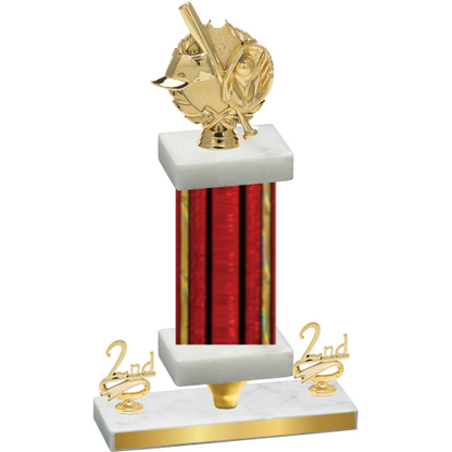 Premium Single Red Glacier Second Place Baseball Trophy