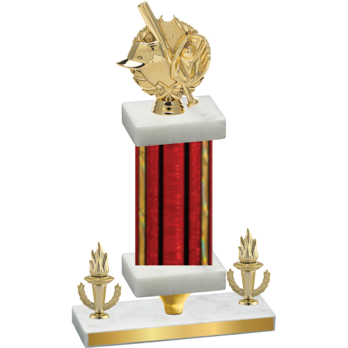 Premium Single Red Glacier Victory Baseball Trophy