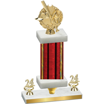 Premium Single Red Glacier Year Baseball Trophy