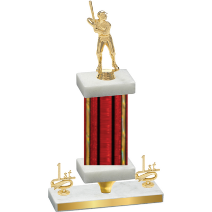 Premium Single Red Glacier First Place Baseball Trophy