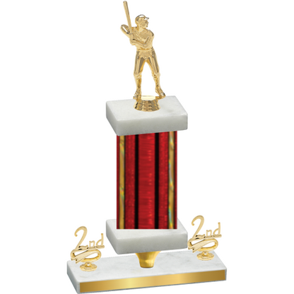 Premium Single Red Glacier Second Place Baseball Trophy