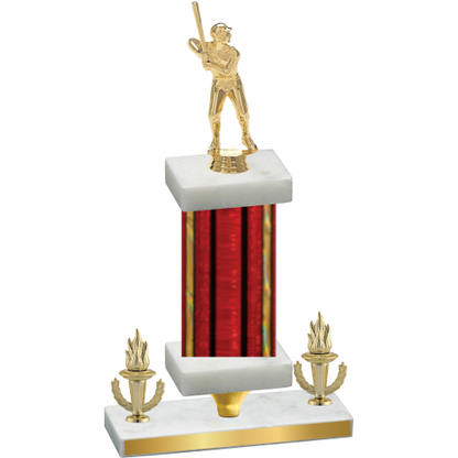 Premium Single Red Glacier Victory Baseball Trophy