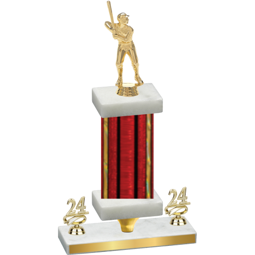 Premium Single Red Glacier Year Baseball Trophy