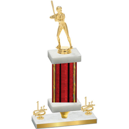 Premium Single Red Glacier First Place Softball Trophy