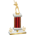 Premium Single Red Glacier Fourth Place Softball Trophy
