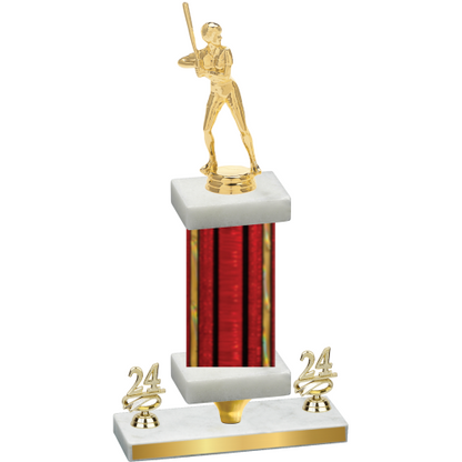 Premium Single Red Glacier Year Softball Trophy