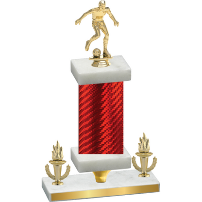 Premium Single Red Carbon Fiber Victory Soccer Trophy