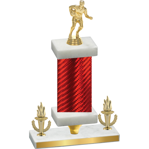 Premium Single Red Carbon Fiber Victory Rugby Trophy