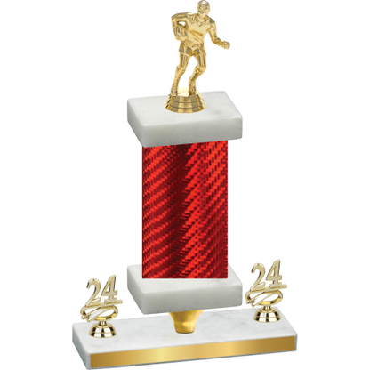 Premium Single Red Carbon Fiber Year Rugby Trophy