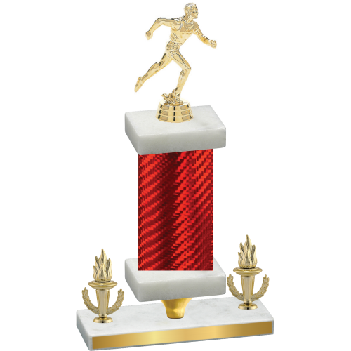 Premium Single Red Carbon Fiber Victory Running Trophy