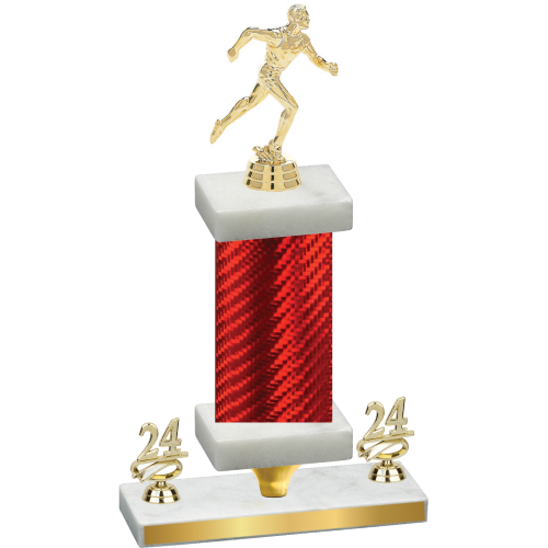 Premium Single Red Carbon Fiber Year Running Trophy