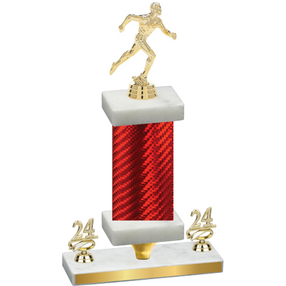 Premium Single Red Carbon Fiber Year Running Trophy