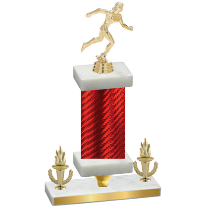 Premium Single Red Carbon Fiber Victory Running Trophy