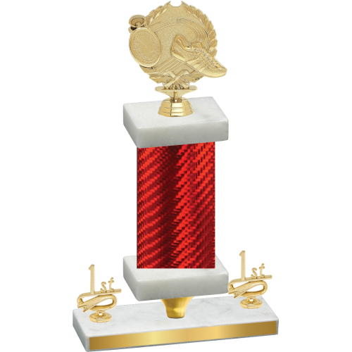 Premium Single Red Carbon Fiber First Place Running Trophy