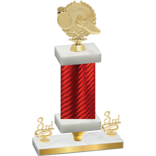 Premium Single Red Carbon Fiber Third Place Running Trophy