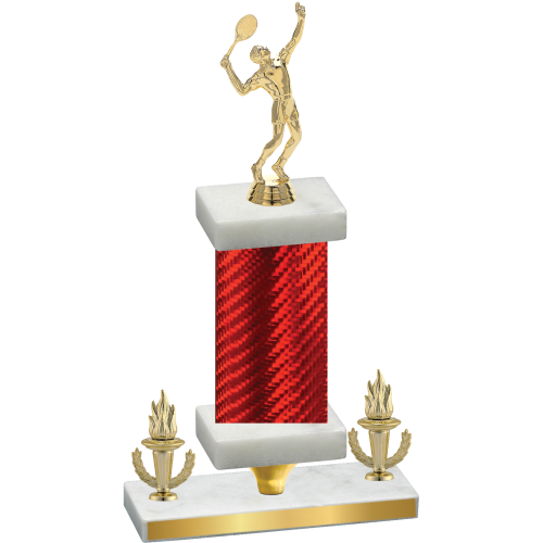 Premium Single Red Carbon Fiber Victory Tennis Trophy