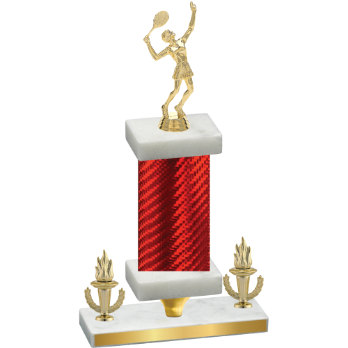 Premium Single Red Carbon Fiber Victory Tennis Trophy