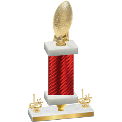 Premium Single Red Carbon Fiber First Place Football Trophy