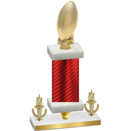 Premium Single Red Carbon Fiber Victory Football Trophy